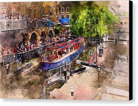 Saturday Afternoon at Camden Lock - Canvas Print