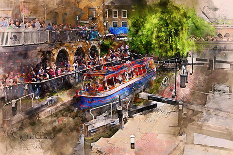 Saturday Afternoon At Camden Lock - Art Print
