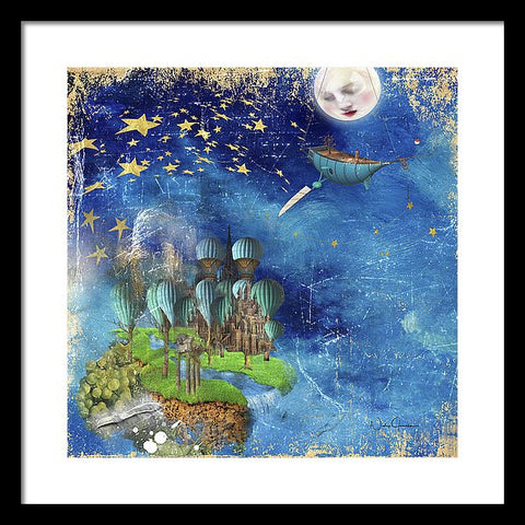 Star Fishing in a Mystical Land Whimsical art print