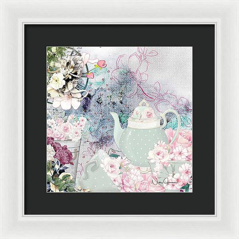 Tea Time Flowers - Framed Print