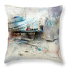 The Red Bus Crossing Tower Bridge - Throw Pillow