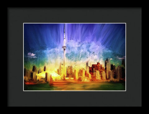 Toronto skyline painting by Nicky Jameson