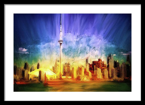 Toronto Skyline at Night - Framed Print