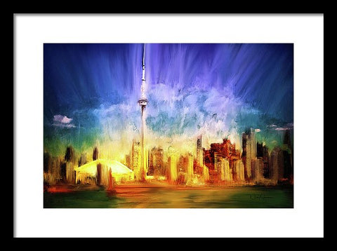 Toronto skyline painting by Nicky Jameson