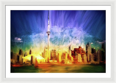 Toronto Skyline at Night - Framed Print