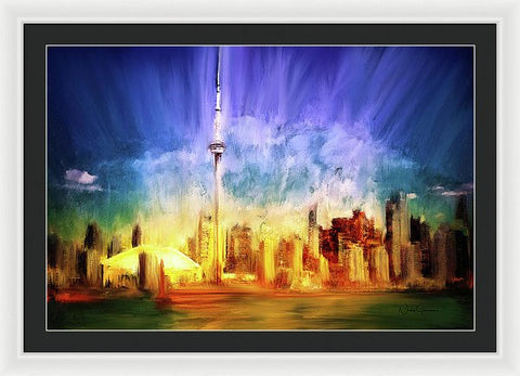 Toronto Skyline at Night - Framed Print