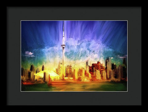 Toronto Skyline at Night - Framed Print