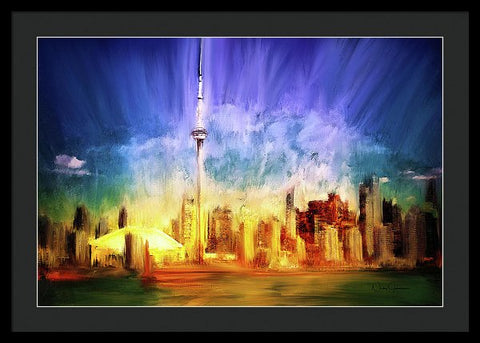Toronto Skyline at Night - Framed Print