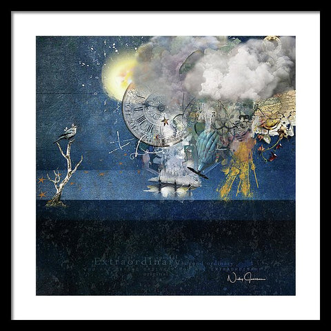 Up In The Clouds - Collage - Framed Print